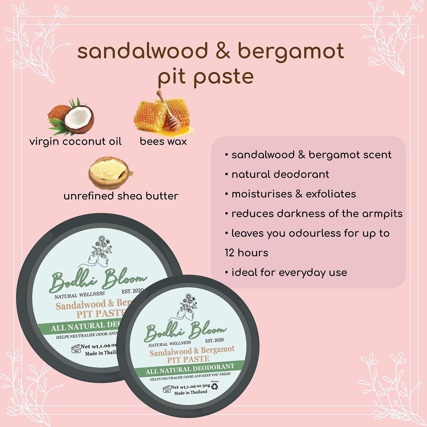 Sandalwood and Bergamot Pit Paste - Image 3